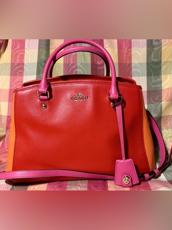 Coach Handbags - Coach Margot Leather Satchel Red/Orange/Pink F37248